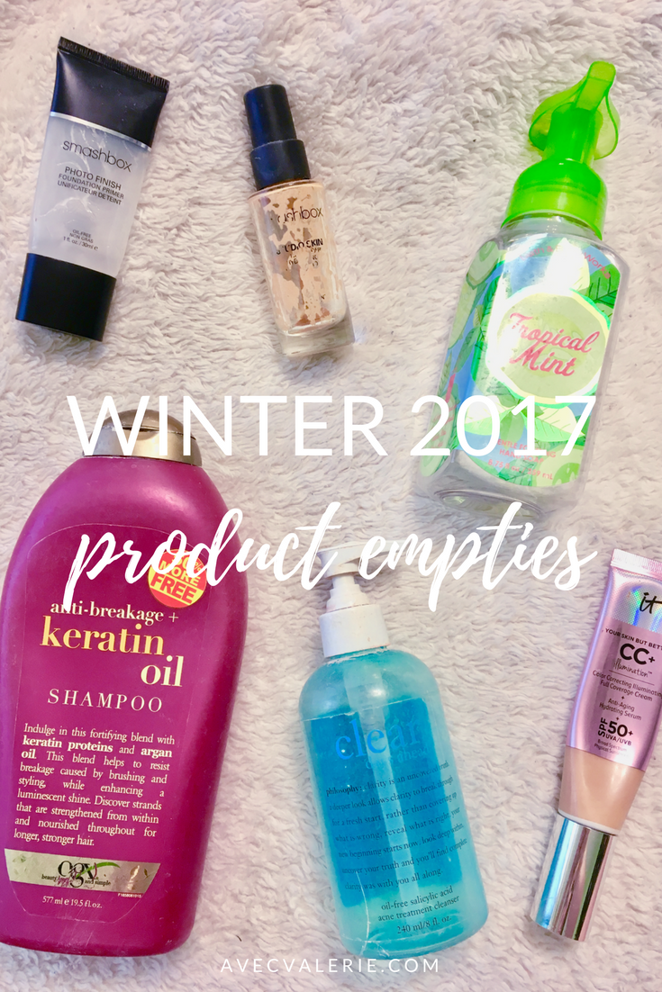 Winter 2017 Product Empties